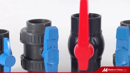 플라스틱 PVC 볼 밸브, 2개 부품, 스테인리스 스틸 손잡이 포함